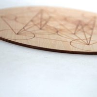Ensemble de 6 grilles hexagonales polies réutilisables en géométrie sacrée pour soulager le stress, avec améthyste et bois découpé au laser