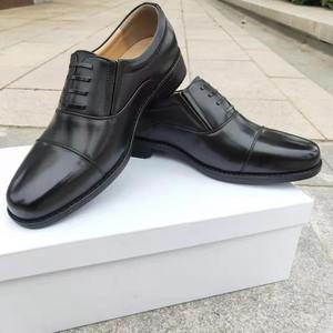 Men's <b>Black</b> Leather Dress Shoes Flat <b>Heel</b> <b>Low</b> Top Business Work Shoes - Product Image 1