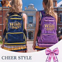 Sac à dos en polyester personnalisé avec strass et paillettes, sac de transport pour uniformes de cheerleading, sacs scintillants pour équipes de filles et étudiantes
