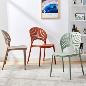 Vente directe d'usine, chaise de salle à manger de style nordique simple, à dossier haut, empilable, colorée, pour la maison, les loisirs, les cafés, les restaurants - Product Image 5