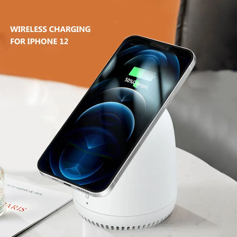 ozzie new product mini portable magnetic fast charger Bluetooth speaker wireless charger for iPhone 13
