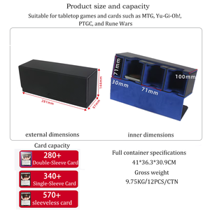 Estuche de Almacenamiento Torson 3 en 1, Impermeable y Ecológico, de Cuero PU y Terciopelo, para Más de 300 Cartas de Póker - Product Image 2