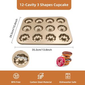 Custom Shape Metal Kitchen Gadget Muffin Cup Mould 6 Cavity Non-Stick <b>Baking</b> Pan With Doughnut Mold Cake Pan for <b>Baking</b> - Product Image 3
