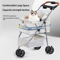 Poussette multifonctionnelle à trois roues pour animaux de compagnie, légère, pliable, stable, pour chiens et chats, promenades quotidiennes, voyages en plein air