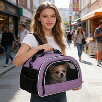 Sac de transport pour animaux de compagnie, sac à bandoulière pour petit chiot et chat, sac de transport pour animaux de compagnie avec fenêtre en maille respirante et sangle d'épaule