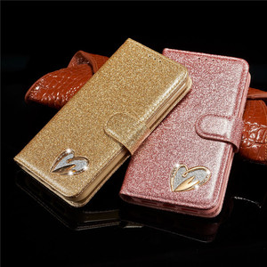 Amour Coeur Diamant Paillettes En Cuir PU Flip Couverture Arrière Portefeuille Téléphone étui pour <span class=keywords><strong>samsung</strong></span> Galaxy S10/S20/S21/S22/Note 8/Note 9/Note 10 - Product Image 4