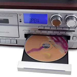 CE 무료 통관 비닐 레코드 플레이어 CD 플레이어 카세트 녹음 플레이어 USB SD FM 라디오