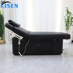 Table de massage électrique chauffante KISEN, réglable et inclinable, pour esthéticiennes, soins du visage, spa, salon de beauté, extensions de cils et tatouages - Product Image 1