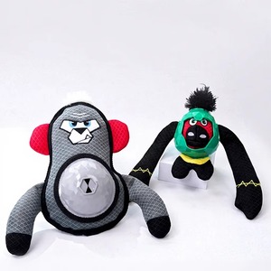Jouet pour chien hybride en peluche TPR durable pour mâcheurs agressifs, jouet interactif à alimentation lente pour le nettoyage des dents molaires pour chiots et petits chiens - Product Image 2