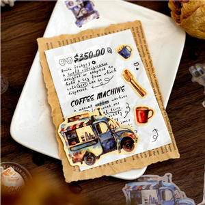 1 rouleau PET Aquascape Tape Cozy Coffee Corner Series Manuel Matériel Décoratif Collage Base Autocollants - Product Image 4