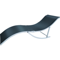 Chaise pliante en aluminium en forme de S au design moderne - Mobilier d'extérieur confortable et de haute qualité pour piscine, hôtel, parc