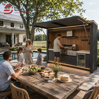 Îlot de cuisine extérieur en acier inoxydable avec barbecue, évier et armoires – Fournisseur OEM/ODM pour projets hôteliers et de complexes hôteliers