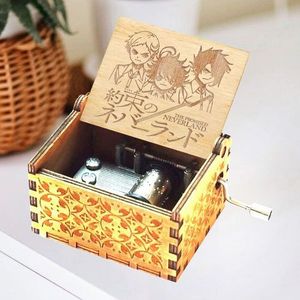 Boîte à musique en bois gravée au laser à manivelle, 28 designs, écologique, cadeau de mode, promotionnelle, Melody, <span class=keywords><strong>The</strong></span> <span class=keywords><strong>Promised</strong></span> <span class=keywords><strong>Neverland</strong></span> - Product Image 5