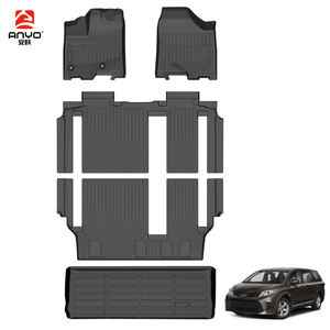 Alfombrillas para Toyota <span class=keywords><strong>Sienna</strong></span> 2013-<span class=keywords><strong>2020</strong></span>, 8 Plazas, Todo en Uno, 3D TPE, Delanteras y Traseras, de Goma, Impermeables, para Todo Clima - Product Image 2