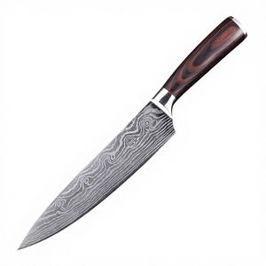 Cuchillo de Chef Profesional de 8 Pulgadas de Acero Inoxidable, Cuchillo Afilado para Carne con Mango de Madera PAKKA, Acabado Mate Vintage Ecológico, para Mano Derecha - Product Image 4