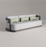 Ensemble de canapé et chaise trois places en alliage d'aluminium de style américain moderne STG, résistant à l'eau et aux rayons UV, avec table basse