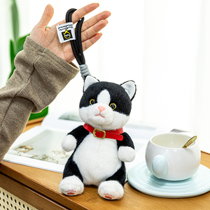 <span class=keywords><strong>Precio</strong></span> de fábrica Simulación Gato Realista Peluche Animales de peluche Juguetes Muñeco de peluche Gato negro Llavero - Product Image 2