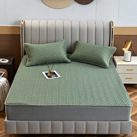 Ensemble de matelas rafraîchissant en latex Mica Ice Silk 8mm, moderne, 3 pièces, 2 taies d'oreiller, anti-bactérien, 200TC, respirant pour l'été, taille personnalisée