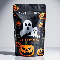 Sachets refermables en gros pour Halloween, personnalisés, en plastique de qualité alimentaire, pour bonbons, snacks et cadeaux de fêtes
