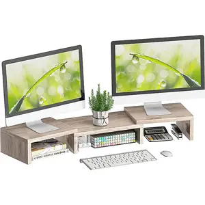 モニタースタンドライザー、ラップトップコンピューター/TV/ PC用の調整可能なスクリーンスタンド、多機能デスクトップオーガナイザー