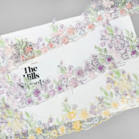 Ruban de dentelle en maille brodée de fleurs, orné de paillettes et de perles, élégant, pour robes, mariages et accessoires de décoration artisanale - Vente en gros