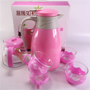 Juego de tetera de vidrio creativa caliente, termo, juego de tetera con revestimiento de vidrio de seis piezas con caja de <span class=keywords><strong>regalo</strong></span>, Juego de tetera de agua potable para el hogar - Product Image 2