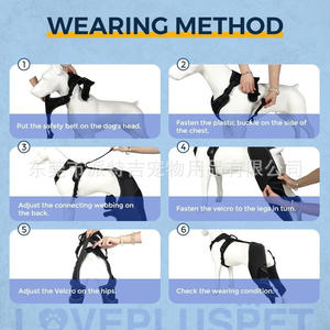 ที่รองเข่าแบบถอดได้ใช้ได้สองทางสำหรับสุนัขสายรัดสัตว์เลี้ยงที่ทันสมัยอุปกรณ์ป้องกันขาหลังแบบกระดุมปิดด้วยริบบิ้นแข็งที่คลุมข้อต่อ - Product Image 3