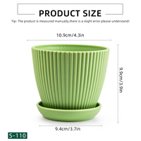 Petit pot de fleurs circulaire moderne en PP avec trous de drainage, durable, capacité de 0,61 L, pour plantes bonsaï - Utilisation à la maison, sur le bureau, sur la terrasse