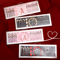 Ensemble de pinceaux de maquillage Glitz and Glam avec strass, style professionnel, vente en gros, luxe, 26 pièces, pinceaux de maquillage avec boîte cadeau