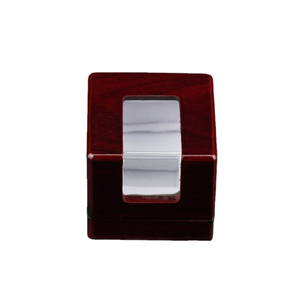 Boîte de présentation d'anneaux en bois faite à la main, autoportante, avec fenêtre transparente en acrylique pour hockey, football, basketball, baseball - Product Image 1