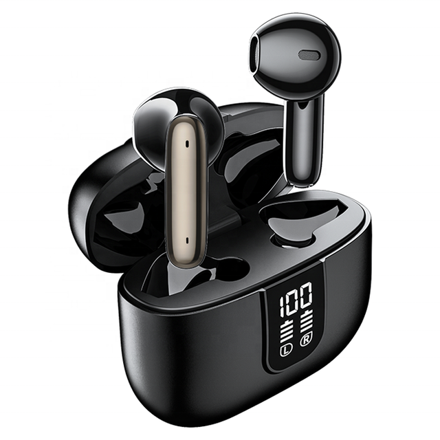 OEM Customized Sports Air Earphone Bluetooth 5.3 TWS Wireless Earbuds Hybrid 6 Mics Noise-Canceling Headphones with LED Display