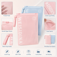 Sacs à fermeture éclair personnalisés avec logo rose mat/givré, certifiés recyclés, conformes aux normes, sacs à fermeture éclair pour vêtements