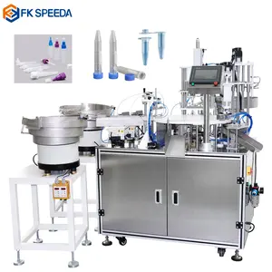 Small plastic tube and vial washing filling capping labeling machine test tube filling labeling and packing machine