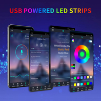 Rétroéclairage Smart LED TV 5V USB Flexible SMD5050 3m/4m/5m 30D/M Bandes Lumineuses LED avec Télécommande et Application Synchronisation Musicale