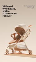 Poussette bébé pliable et légère avec cadre métallique robuste, siège inclinable bidirectionnel, possibilité de s'asseoir/décrocher, design compact et pliable.