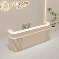 Bureau de réception moderne minimaliste personnalisé en MDF pour magasin de vêtements, café, salon de beauté
