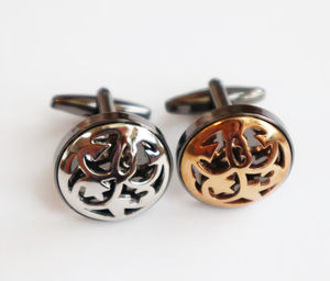 Gemelli in acciaio inossidabile con Logo personalizzato per uomo-regalo Unisex per festa di anniversario - Product Image 1