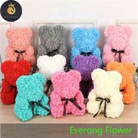 Vente en gros de rose en mousse PE, ours en peluche 40cm avec cœur, boîte cadeau lumineuse pour la fête de mariage, cadeau d'anniversaire de la Saint-Valentin