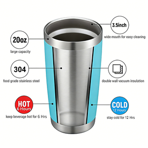 Vaso Térmico Personalizado de 20oz con Aislamiento al Vacío para Portavasos de Auto, Taza Térmica de Acero Inoxidable 304, Venta al Por Mayor, Doble Pared, para Café - Product Image 4