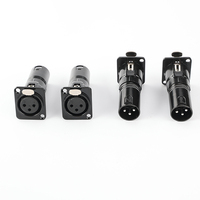 Connecteur audio XLR 3 broches sans soudure, type D, femelle vers mâle, pour montage sur panneau mural