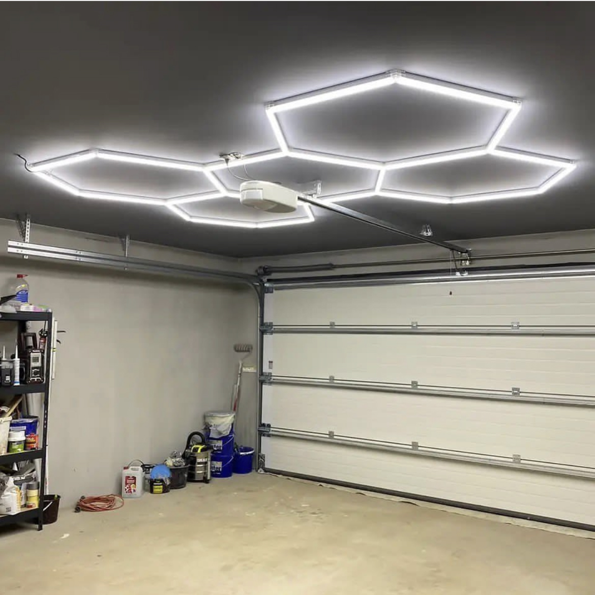 ガレージ用六角形LEDライト 5個六角形 led ガレージライト 洗車室 楽天市場】ガレージ DIY 次世代 LEDライト 【 HEXAED ヘキサイド