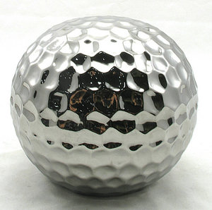 Boule de Noël de style européen Décoration intérieure Articles de décoration plaqués céramique argent et or - Product Image 2