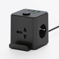 Prise de table Pheiyon 4 prises, 2 USB-A + 1 Type-C, 10A, interrupteur EU IP20 250V, matériau PP, avec câble de 1,8m
