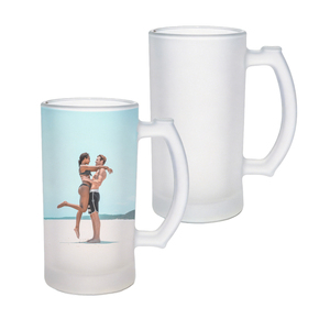 Mugs à bière en verre dépoli <span class=keywords><strong>Sumex</strong></span> pour sublimation, 16 oz, personnalisables avec photo/texte, à paroi simple, pour boissons froides - Product Image 1