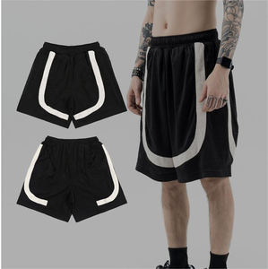 Shorts de basket-ball pour hommes en coton 100% imprimés sur mesure, taille mi-haute, coupe ample, design en maille décontracté avec cordon de serrage, style sportif surdimensionné - Product Image 1