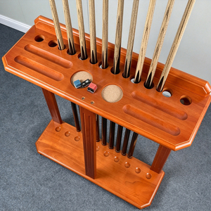 Soporte de suelo de madera independiente para tacos de <span class=keywords><strong>billar</strong></span> con 10 ranuras y bandeja para tizas, para el hogar o <span class=keywords><strong>bar</strong></span> - Product Image 3