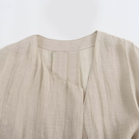 HANO mujeres 2024 verano nueva moda Chic estilo chino cuello en V abrigo Vintage manga larga Mujer prendas de vestir exteriores Chic