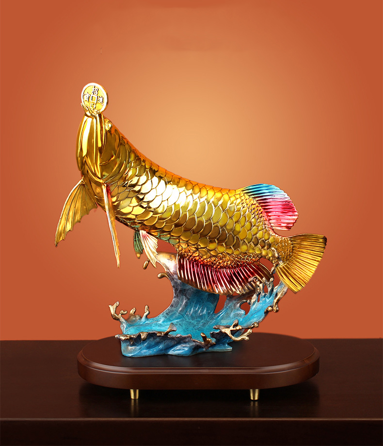 Rode loper Feng Shui Golden Arowana vis sterke rijkdom symbool & beschermt ongelukken Vastu-producten voor thuis en op kantoor