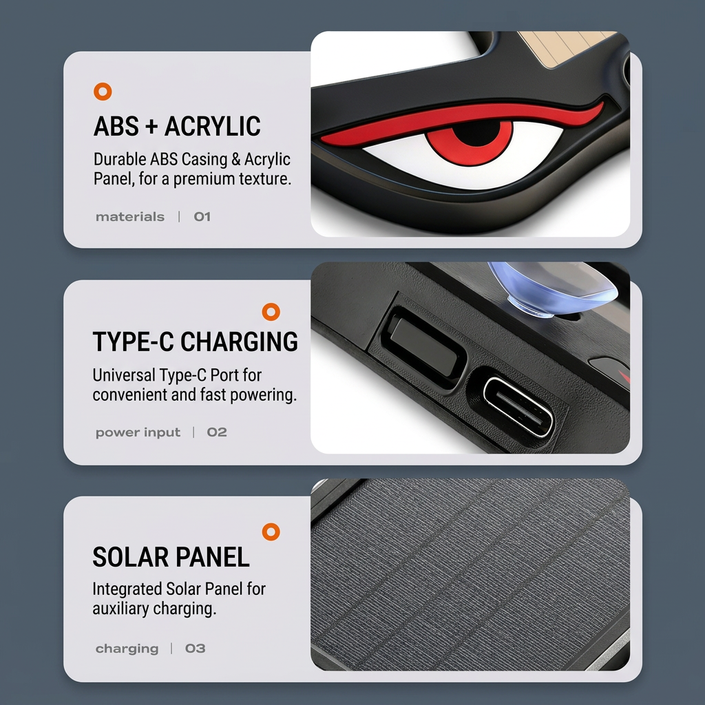 Solar NoWire Devil Eye LED Multi-Functional Decor Light Animated Expression Eye Sticker Lamp For All Vehicle Outdoor · image 6