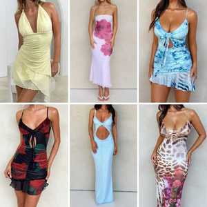 Liquidación Verano 2025: Vestidos de Moda Europea Estampados para Mujer, Venta Caliente, Envío Aleatorio al por Mayor - Product Image 3